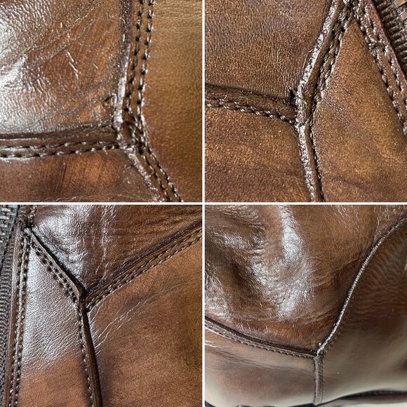 BED STU Manchester Distressed Brown Leather Tall Riding Boots BedStu Size 6.5 - Picture 9 of 16